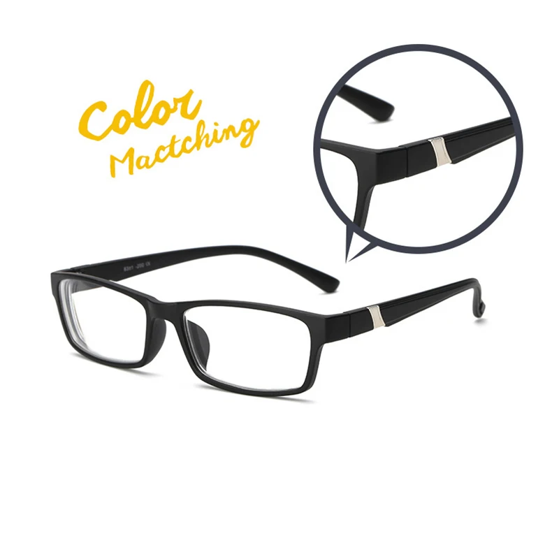 Женские квадратные очки в пластиковой оправе для близорукости, черные очки с полной оправой, очки для чтения с прозрачными линзами для женщин(M6801