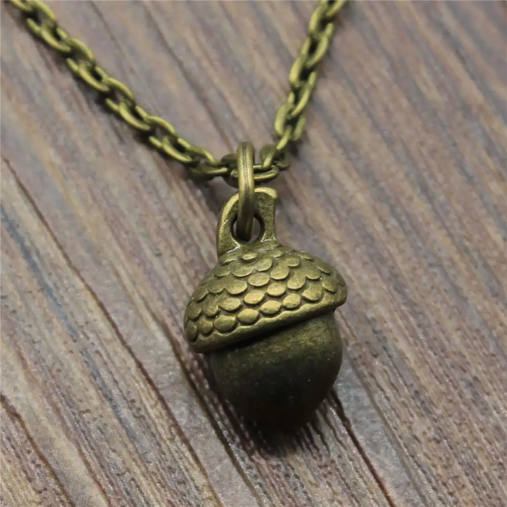 

Pendant 3D Acorns 15x10x9mm Antique Bronze Necklace For Women Dropshipping Supplier 2019 Fashion
