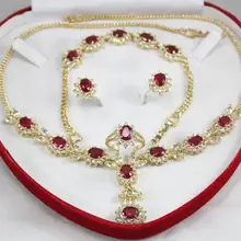 Африканские бусы комплект ювелирных изделий женские подарок красный камень Цепочки и ожерелья браслет серьги Рин 6-9# кварцевые изысканные свадебные широкий королева
