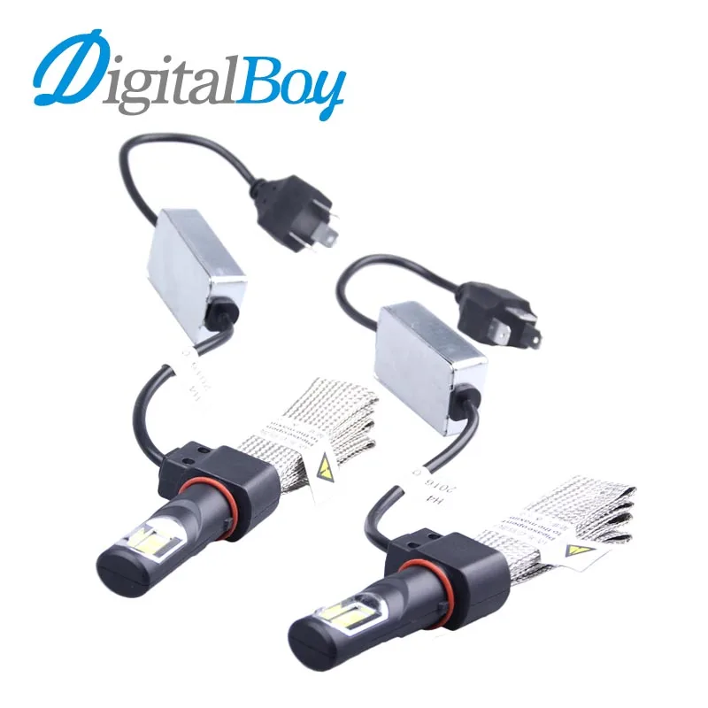 

Digitalboy 72W H4 Car LED Headlights High Low Beam Headlamp Fog Light 6000k Hi/Low Super Bright Conversion Bulbs Copper Braided