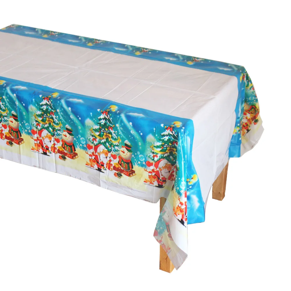 Disposable Plastic Table Clothes Table Cover Tablecloth Santa