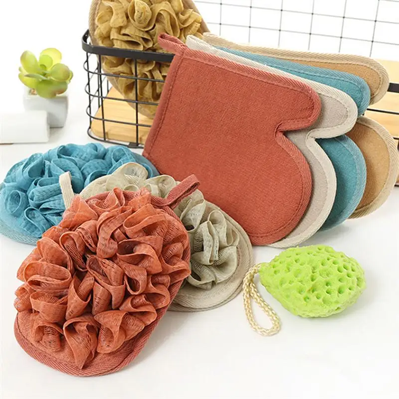 Спа отшелушивающие перчатки губка для ванны очищающая Ванна Душ Loofah мужчин и