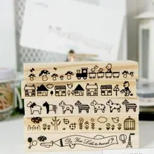 Милая граница деревянная отделка Штамп для DIY, 5 различных конструкций, 15 шт./партия