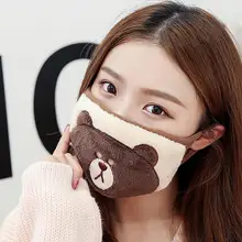 Зимняя Маска, новинка, модная Женская Корейская черная розовая маска для рта, версия, для девушек, милый кот, респиратор, мультяшная хлопковая маска