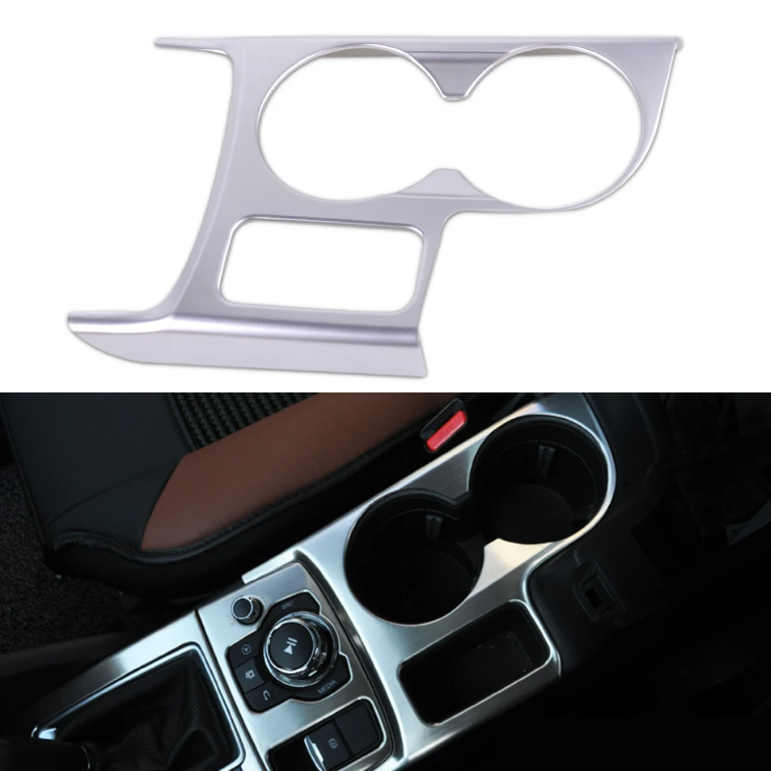 

CITALL Car Styling Interior ABS Matt Chrome Cup Holder Trim Cover Frame Garnish Bezel Fit For Mazda CX 5 CX-5 2015 2016