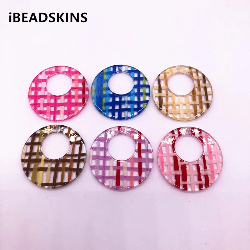 

New arrival! 32mm 50pcs Built-in rattan round-shape charm for Earring accessories,Earring parts Jewelry Findings DIY making