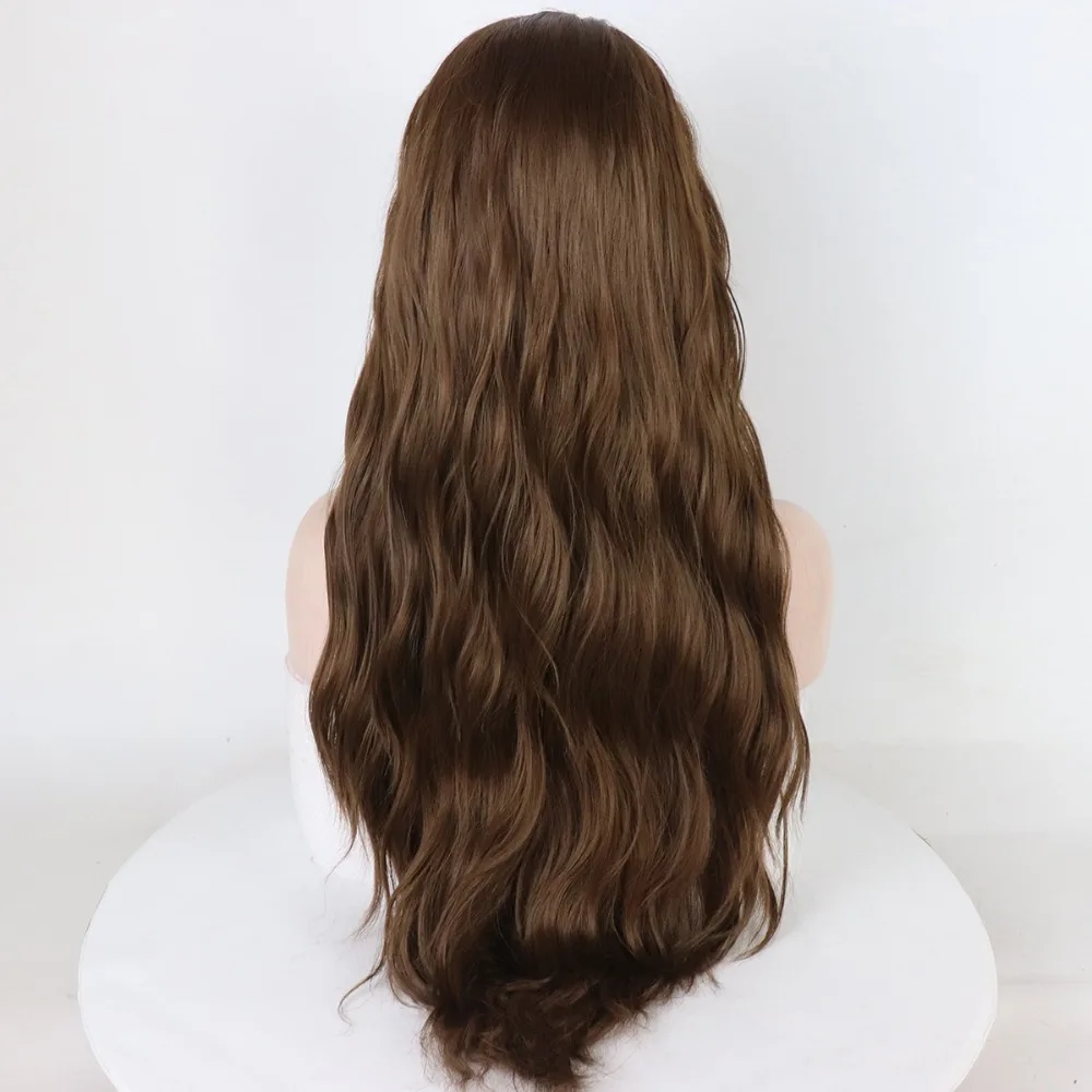 Fantasy Beauty Light Brown Lace Front Wigs Natural Wave Long Frontal Lace Wig with Heat Resistant Synthetic Hair for Restyled