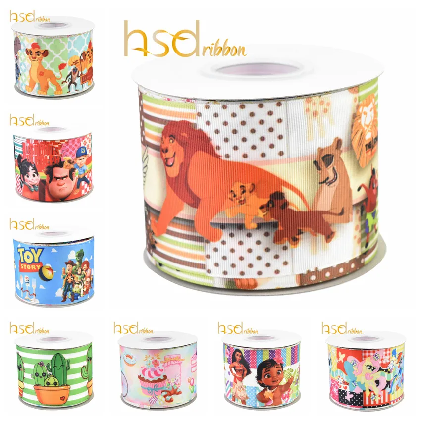 

HSDRibbon 22MM 38MM 50MM 3 inch Custom printed HT Grosgrain Ribbon 50Yards/Roll