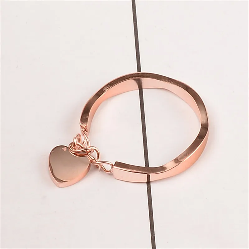 Martick Женские «любящее сердце» волнистые кольца розовое золото Цвет 316L Нержавеющая сталь кольца для женщин вечерние кольца R41
