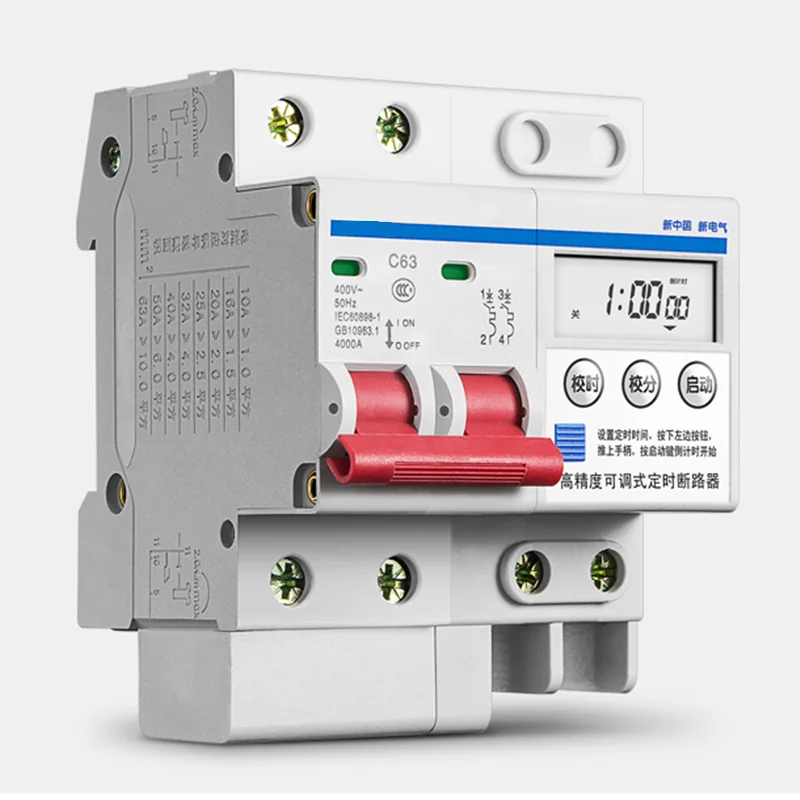 

LCD Display Timing Circuit Breaker with Timer 63A 12000W Time Timing Function Countdown Circuit Breaker