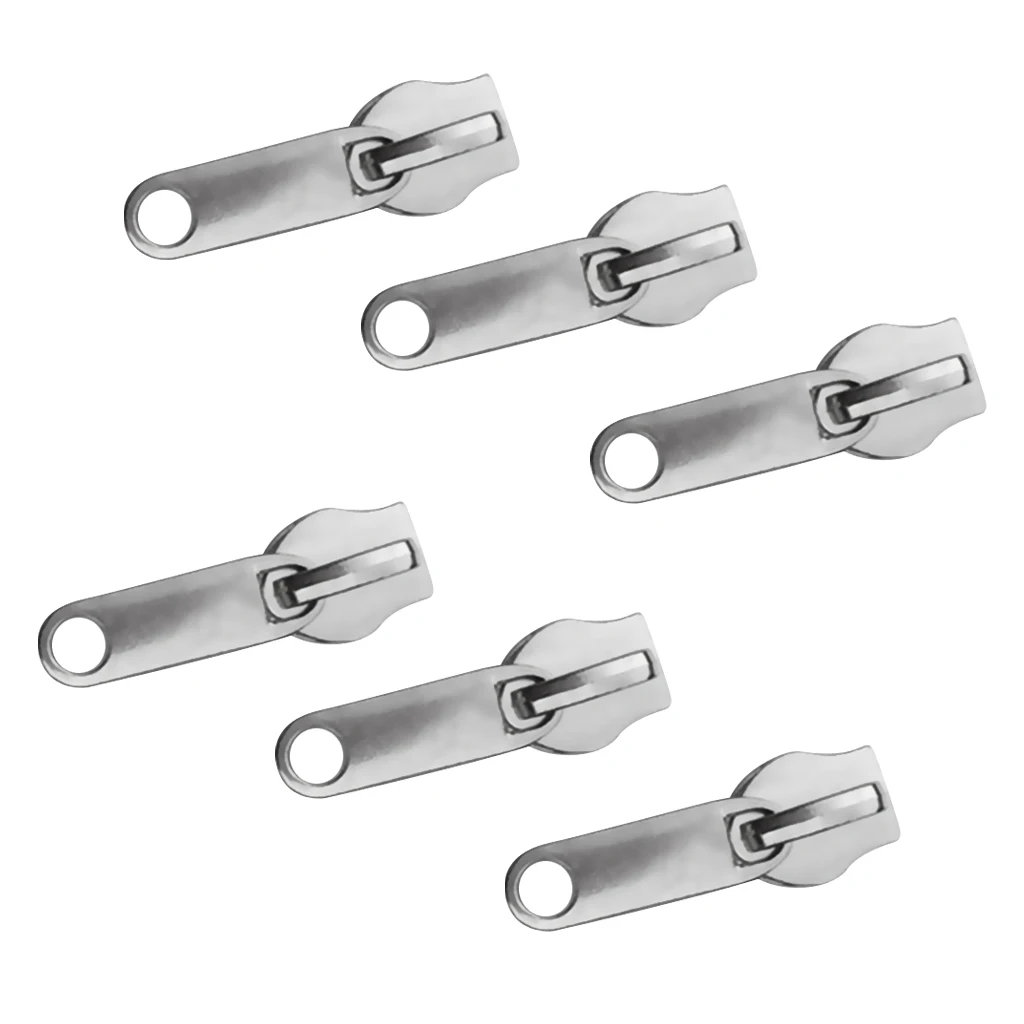 

6 Pieces / Set #10 Metal Long Pull Zip Slider Zipper Repair Kit Replacement For Boat Canvas, Sleeping Bags and Tents