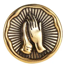 Broches de mano de oración Vintage insignias para Mujeres Hombres Cristianos alfileres de solapa de Metal joyería gótica Color oro plata