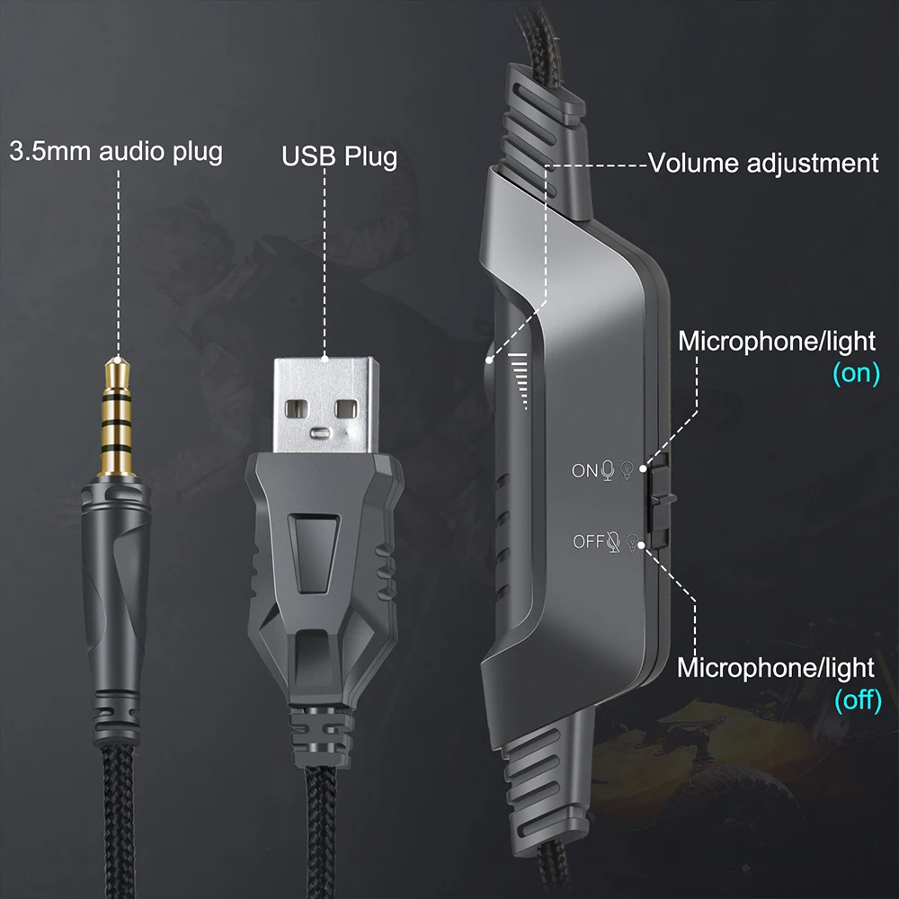 ONIKUMA K6 геймерские наушники с микрофоном бас 3,5 мм игровая гарнитура шлем наушники для PS4 Для Xbox One Switch игры