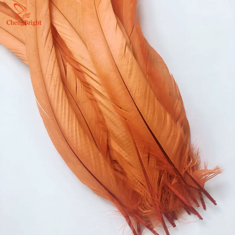 

ChengBright Wholesale 50PCS 30-35CM New Orange Rooster tail Feathers For Decoration Craft Feather Christma Diy Pheasant Feather
