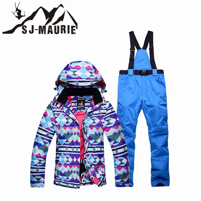 Зимний лыжный костюм Детская куртка для катания на горных лыжах+ штаны для сноуборда для девочек и мальчиков, женская зимняя теплая куртка, пальто лыжные костюмы - Цвет: 13