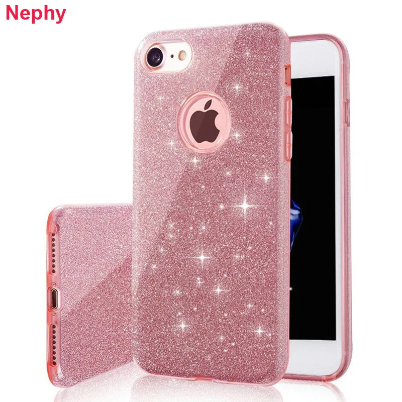 

Luxury 3 in 1 Bling Silicone Case For iPhone 6 s 6S 7 7S iPhone 8 Plus X 10 XR XS Max 6Plus 6SPlus 7Plus 8Plus Cell Phone Cover