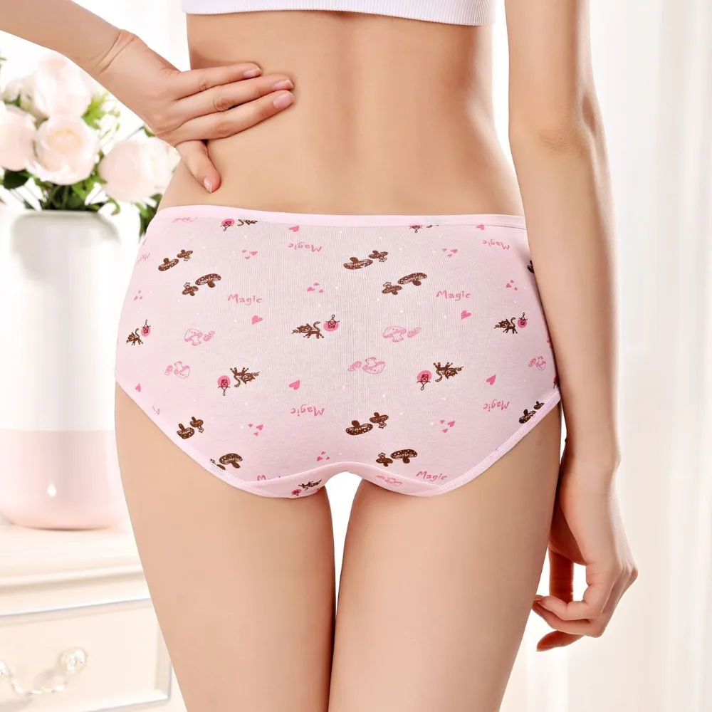 Новое нижнее белье женские трусики хлопковые трусы с цветочным принтом Cueca