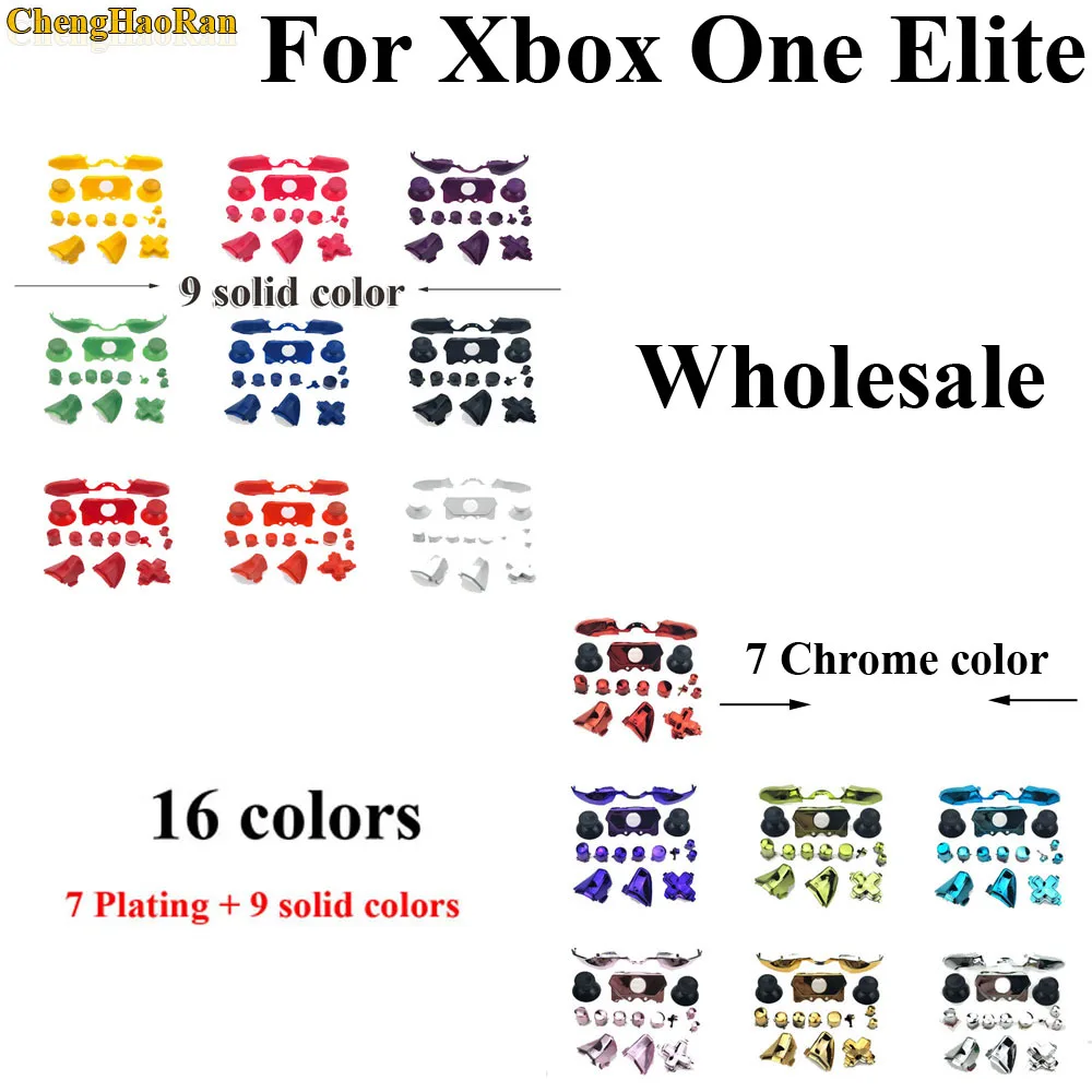 

16 colors Bumper Triggers Buttons Plastic Chrome Joysticks Full Set D pad LB RB LT RT ABXY keys For Xbox One elite Controller