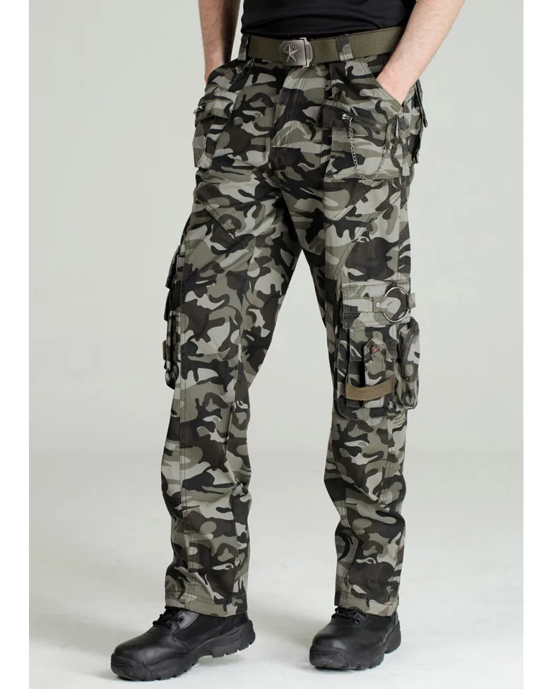 Outdoor Camouflage Multi Pockets Casual Pants Men's Military Tactical  Trousers Overalls 