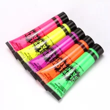 5 pçs pintura da arte do corpo neon fluorescente festa festival halloween cosplay maquiagem crianças pintura facial uv brilho