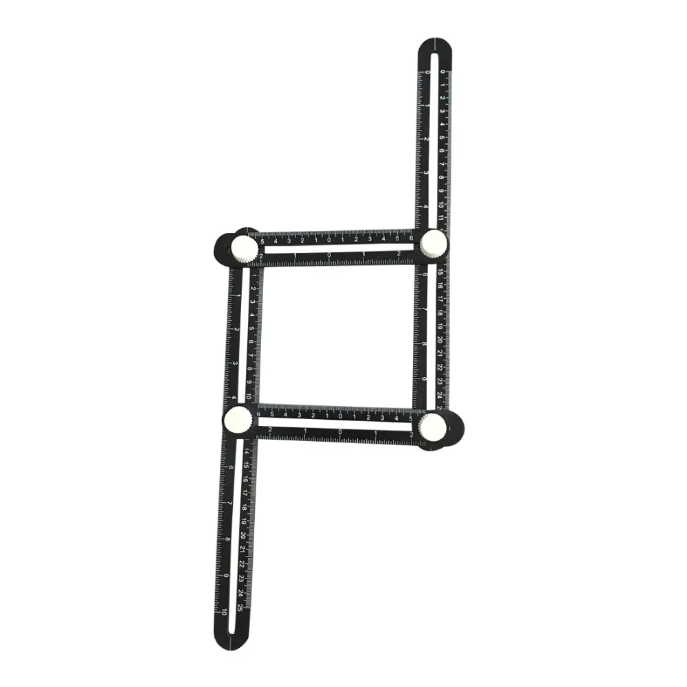 

Aluminum Alloy Multi-angle Measuring Ruler Template Tool Mechanism Slides Four-Sided Ruler for Builders Craftsmen