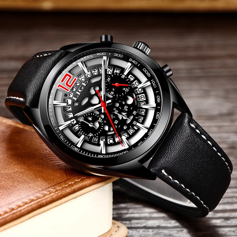 

Mens Watches LIGE Top Brands Luxury Men's Military Sports Watches Men's Waterproof Quartz Watches Timing Date Clock Relogio+Box