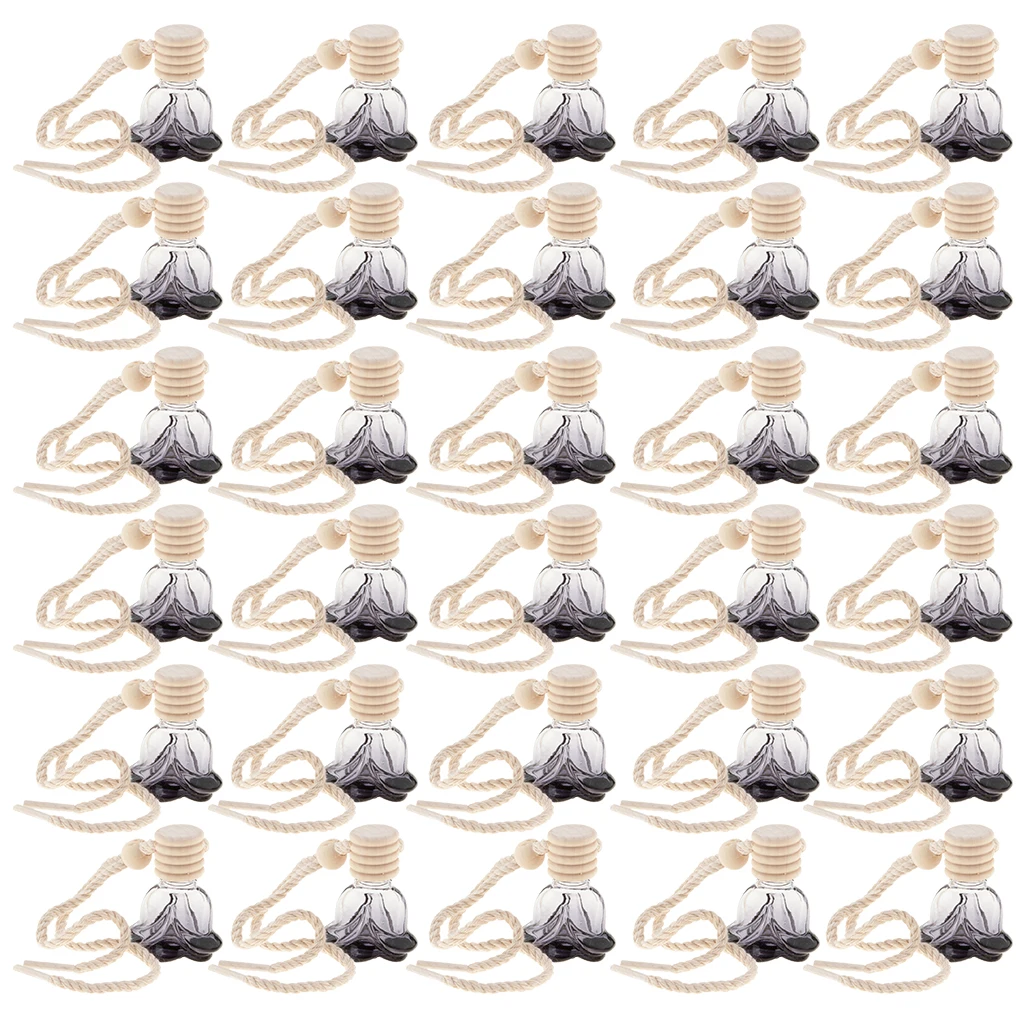 30pcs 10ml Flower Shape Empty Perfume Bottle Pendant Car Hanging Ornament Home Decoration