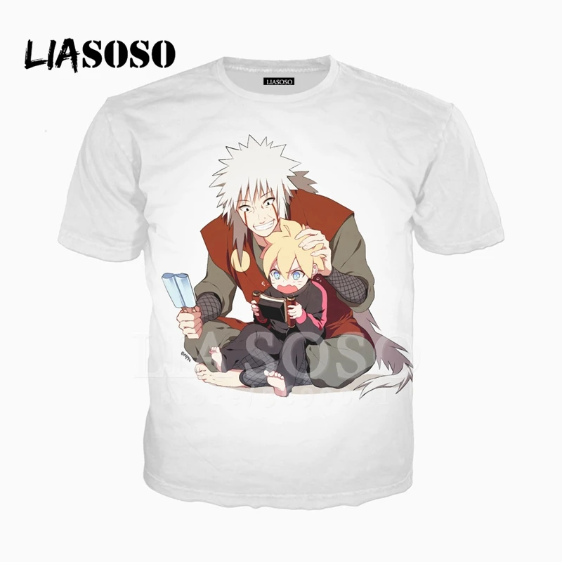 LIASOSO 3D принт для женщин и мужчин аниме Наруто Jiraiya Uzumaki Лягушка футболка Летняя