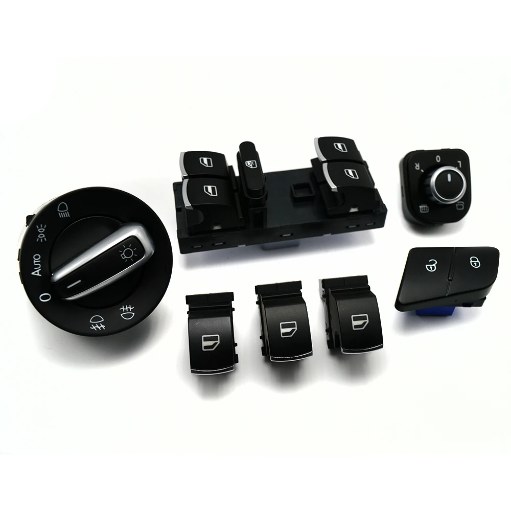 7 шт. зеркальные кнопки для фар Volkswagen VW Passat B6 3C0962125B 5ND959565A 5ND941431B 5ND 959 857 | Автомобили