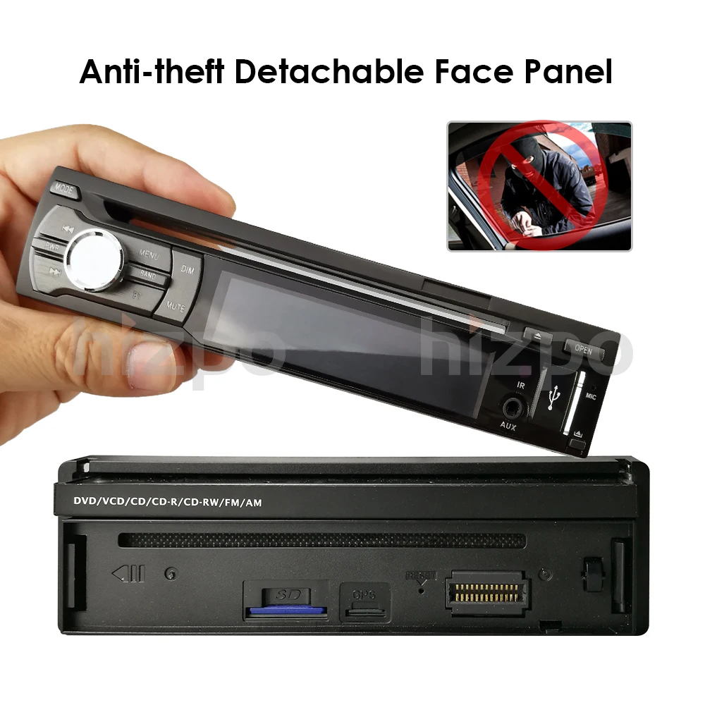 Perfect Single 1 Din 7" Universal Touch screen Car Monitor DVD Player With GPS Navi Auto radio Stereo Car Audio TV Bluetooth rear camera 3