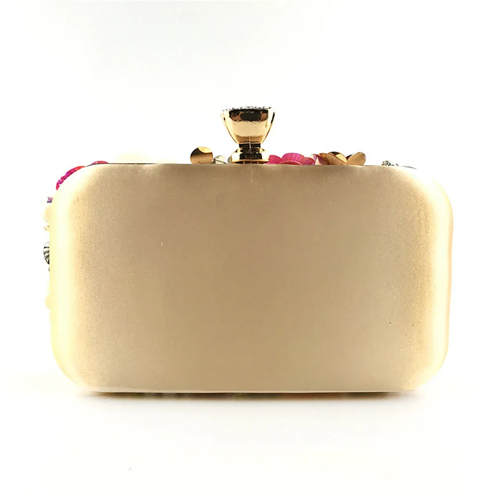 Elegant Evening Bags Shoulder Bag Flower Decoration ClutchesParty HandBag Elegant Evening Bags Shoulder Bag Flower Decoration ClutchesParty HandBag