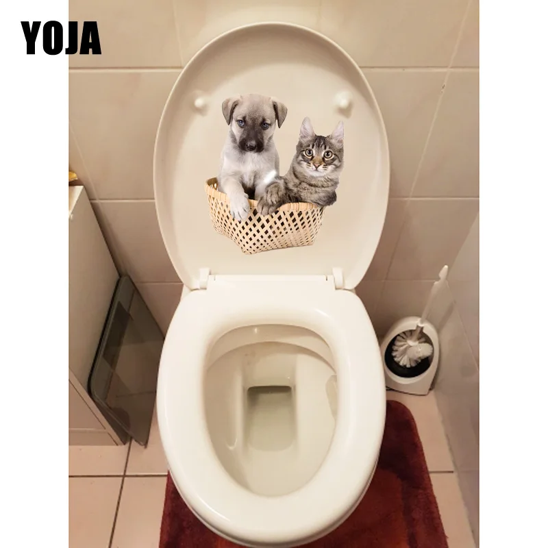 YOJA 19 4*22 1 см кошки и собаки в бамбуковых корзинах наклейки на стену комнате с