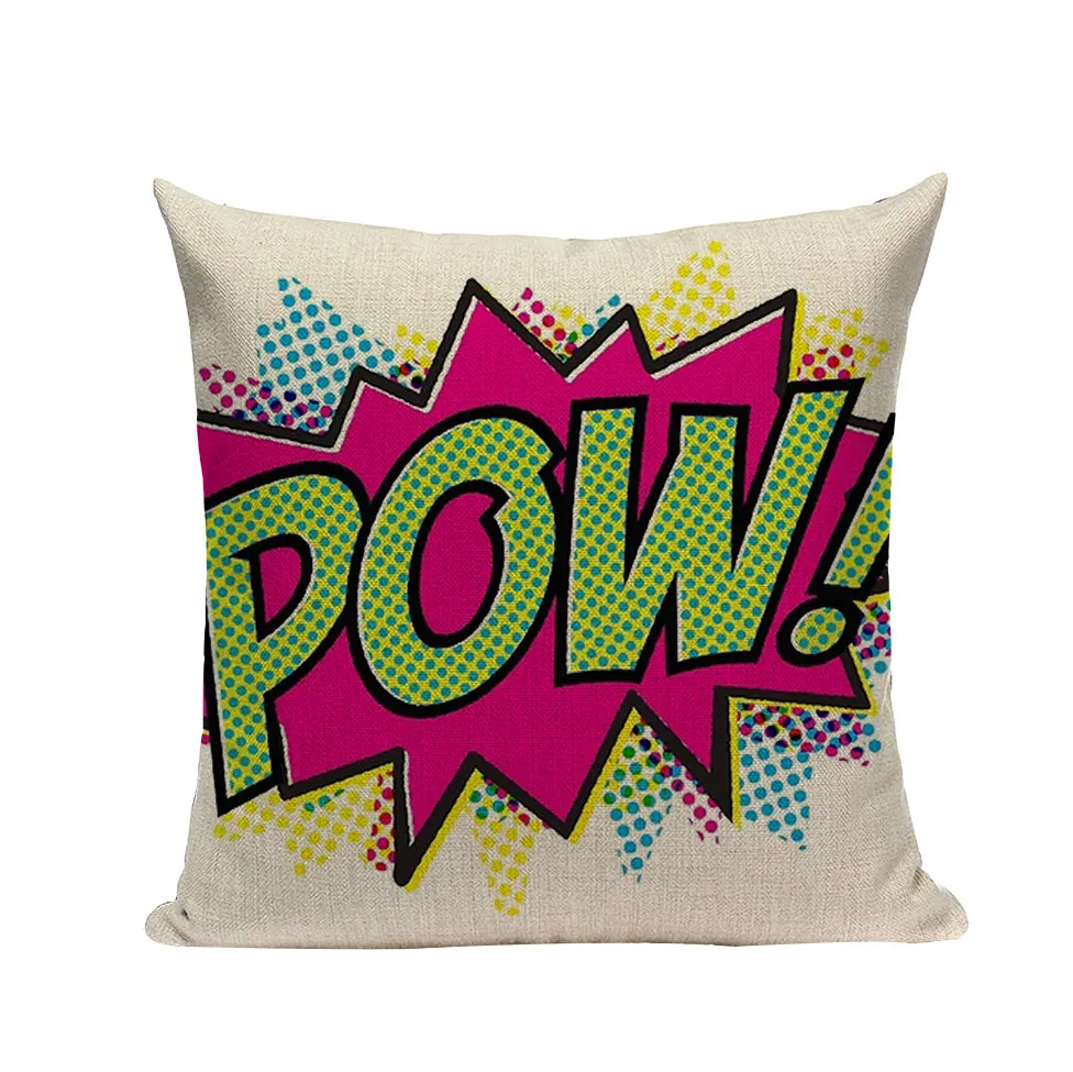 18 дюймов квадратный цвет граффити рок-н-ролл стильные чехлы на подушки буквы поп WOW POW BANG принт Супермена наволочка - Цвет: S3681