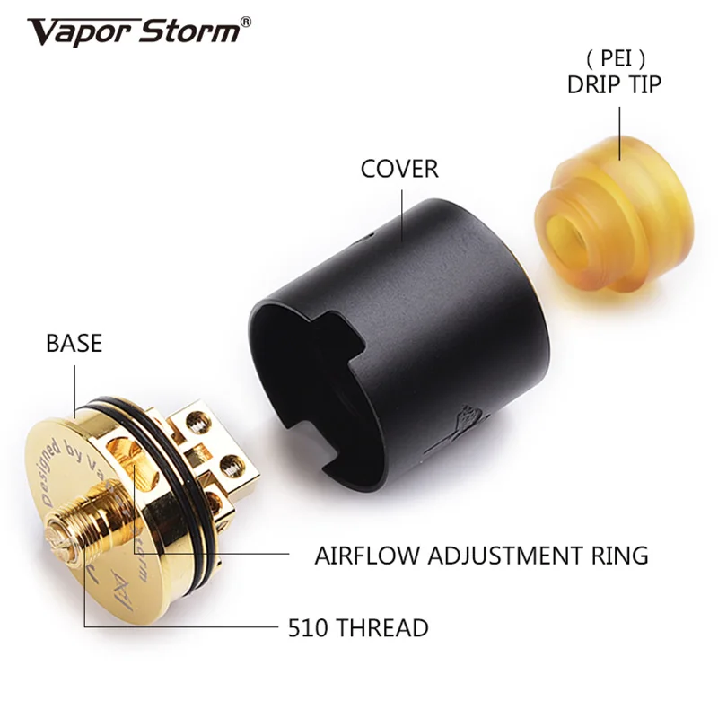 Original Vapor Storm Flamingo RDA Tank Rebuildable Dripping RDA Dual Coil Atomizer 24mm 510 Thread RTA DIY Vapor For Box Mod 09