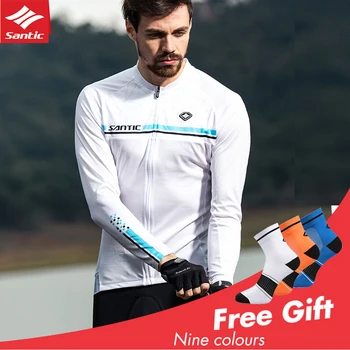 

Santic 2019 Cycling Jerseys Men Long Sleeve Pro Road Bike Clothing MTB Top Jersey Summer Bicycle Sportwear Outdoor Breathable