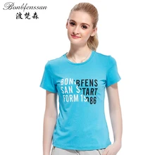 Модная Новая женская быстросохнущая футболка с круглым вырезом и коротким рукавом, тонкие футболки для фитнеса, бодибилдинга, бег походы Велоспорт, футболка 5702B