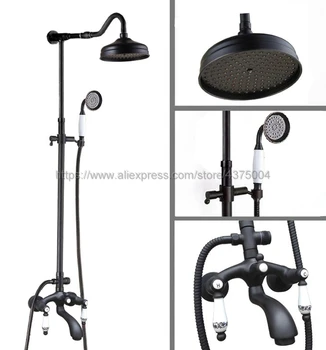 

Shower Faucets Oil Rubbed Bronze Shower Set Faucet Tub Mixer Tap Handheld Shower Wall Mounted Nhg634