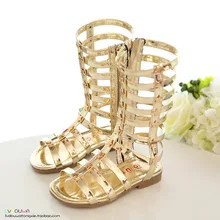 2017 enfant de sexe féminin sandales princesse chaussures de haute chaussures découpe gladiateur bébé bottes fille de mode sandales