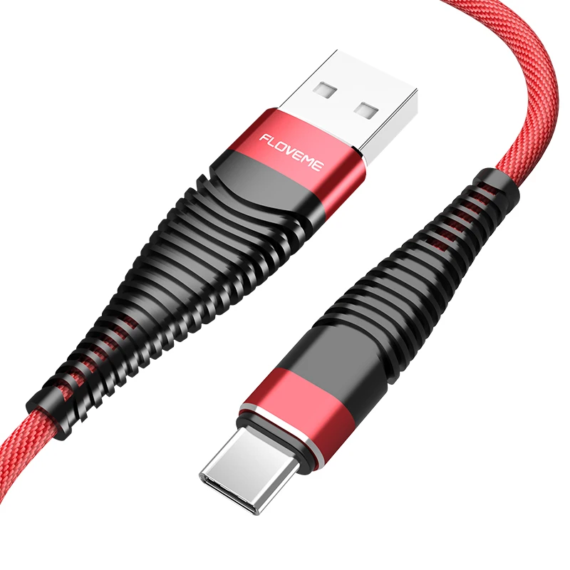 FLOVEME usb type-C кабель для samsung Galaxy S8 S9 Note 8 Xiaomi mi 8 A1 Red mi Note 5 usb type-C кабель для huawei P20 One Plus 5T - Цвет: Красный