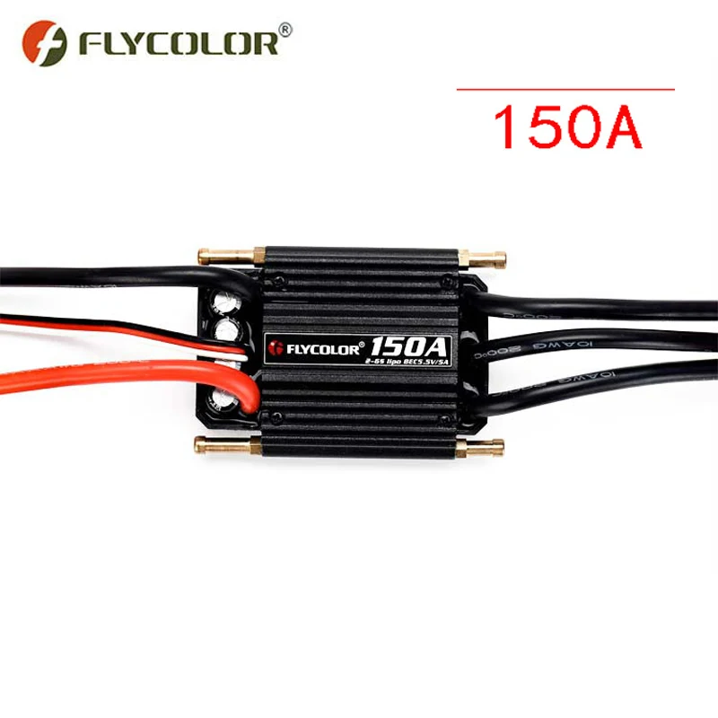 Greatangle Original FLYCOLOR 2-6S 150A Waterproof Brushless ESC Speed Controller for RC Boat Ship with BEC 5.5V/5A Water Cooling System