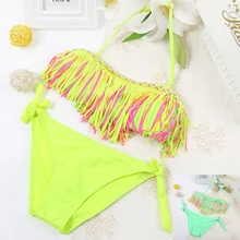 Детское бикини, купальники, девочек комплекты для купания, одежда для купания, купальник с кисточками, детский купальный Детский комплект, новинка, бикини для плавания
