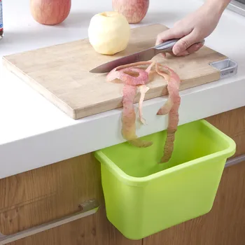 

Hanging Standing Kitchen Waste Bin Hanged Cupboard Door ECO PP Simple Garbage Bin 4Color Dustbin Scrap Storage Box Waste Bin