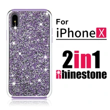 Luxury Jewelled Rhinestone Back Cover For iPhone X 8 7 6 6S 5 5S Case Heavy Duty Protective Case For iPhone 7 8 Plus 6 6S Plus us national flag style protective epoxy back case for iphone 5 5s red blue