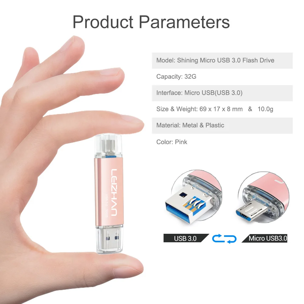 LEIZHAN флеш накопитель 16 ГБ 3 0 USB OTG 128 usb для android телефонов/планшетов 32 Гб 64 usb|USB