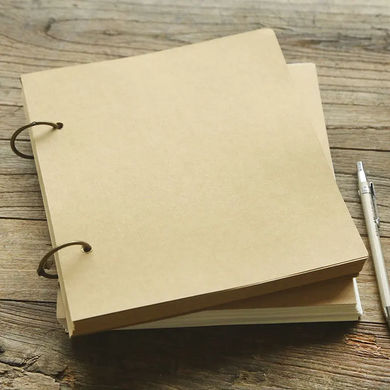 

Retro Diary Kraft paper Notepad Coil/Spiral Legal Pad A4 Sketchbooks Graffiti Blank Notebook Creative Notebook WJ-XXWJ442-