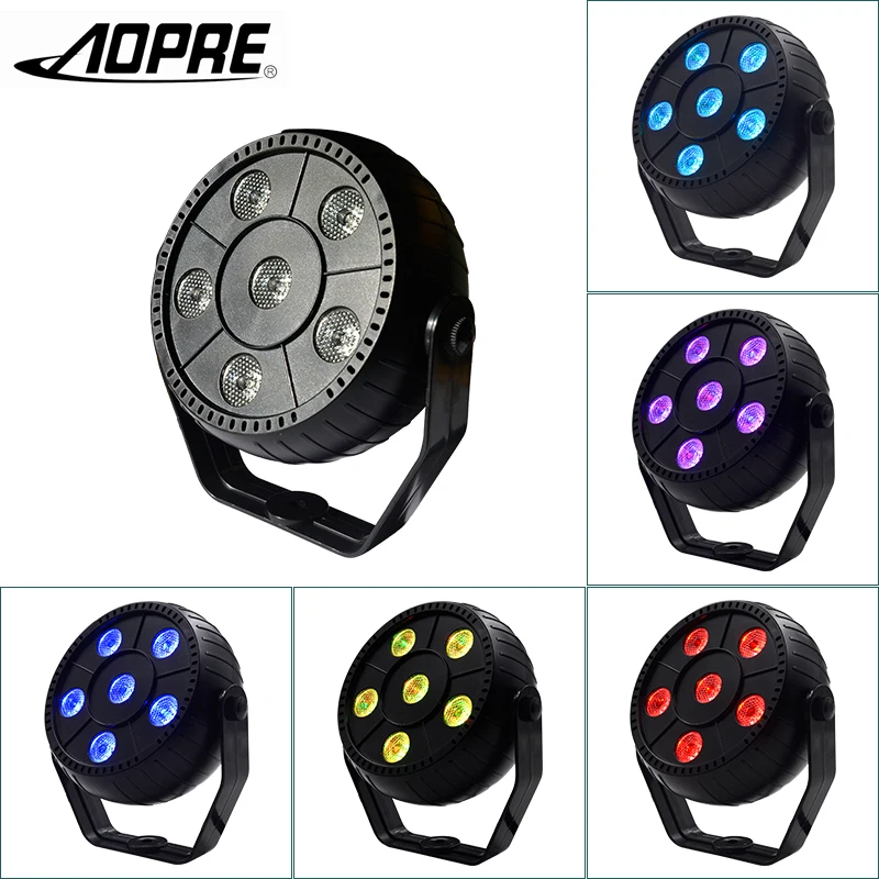 LED RGB Par Light 7 Colors Mini Disco Light Stage Lighting Effect with Auto, Voice Control for