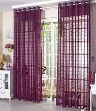 Lin Tulle Sheer/Voile Rideaux Fenêtre Panneau/Rideaux Pour Salon/Chambre Coupe BlueWhiteRed Gaze Livraison gratuite