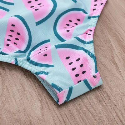 Family Matching One-Piece Suits Toddler Infant Baby Girls Watermelon Swimsuit 3D Flower Swimwear Swimming Bikini