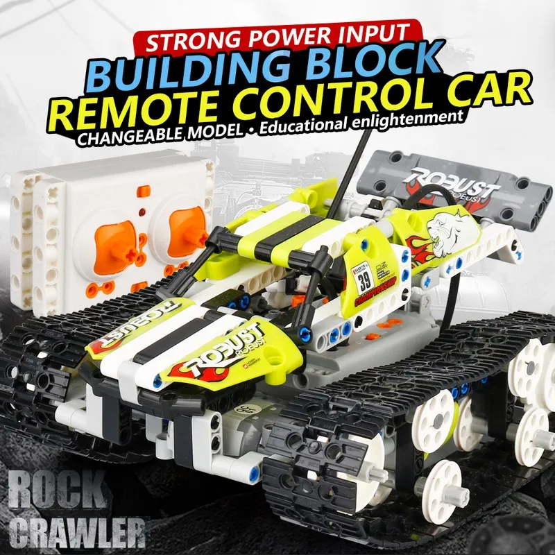 

402PCS RC Cars 2CH 2.4G 5KM/H DIY Model Building Blocks Remote Control RC Toys Electric RC Tank For Kids Best Gifts
