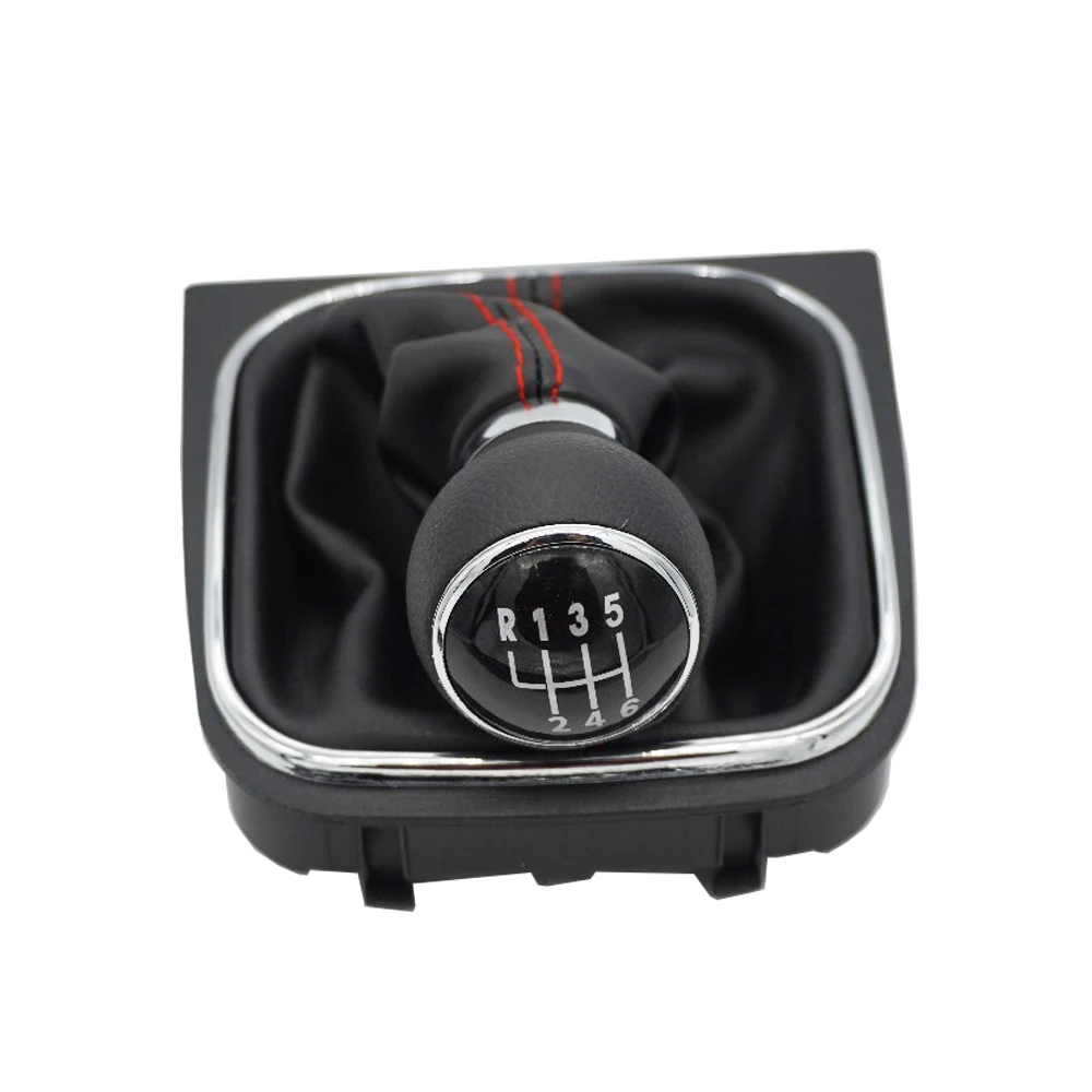 

FAT free shipping New 6 Speed Gear Shift Knob With Leather Boot Golf 5 Mk5 2004 2005 2006 2007 2008 2009 Jetta 5 Mk5 2006-2011